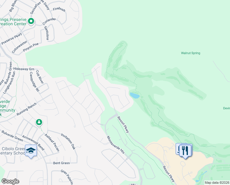 map of restaurants, bars, coffee shops, grocery stores, and more near 4132 Andito in San Antonio