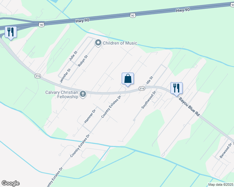 map of restaurants, bars, coffee shops, grocery stores, and more near 148 Country Estates Drive in Gray