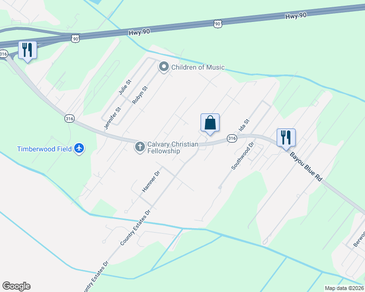 map of restaurants, bars, coffee shops, grocery stores, and more near 100 Mr Macs Court in Gray