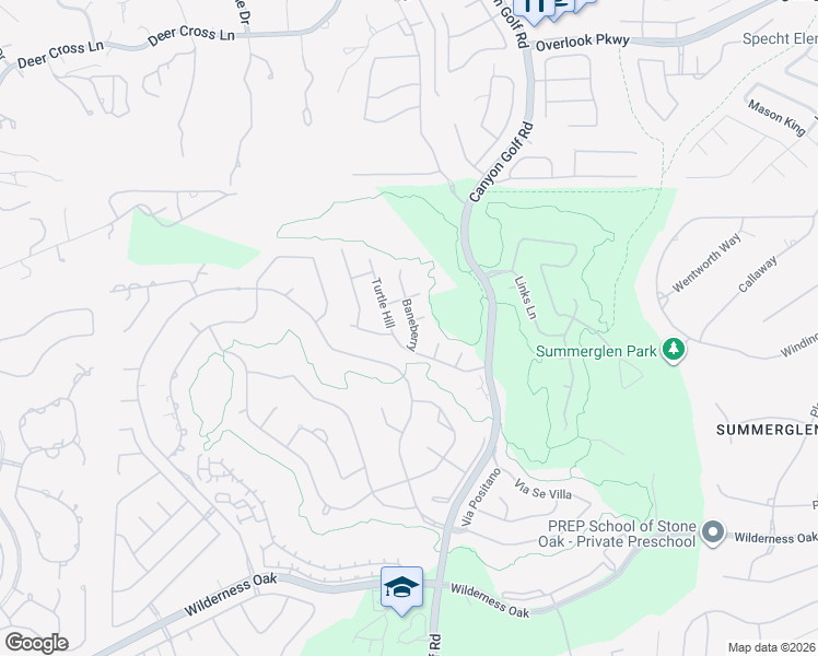 map of restaurants, bars, coffee shops, grocery stores, and more near 711 Turtle Hill in San Antonio