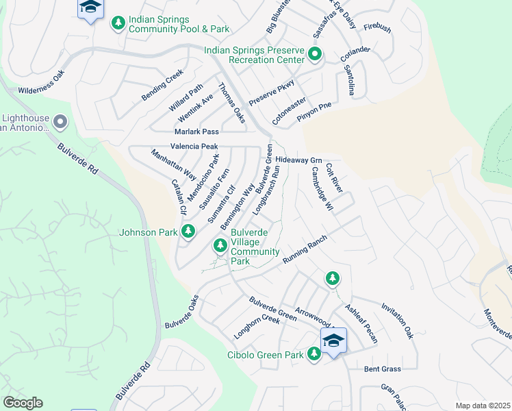 map of restaurants, bars, coffee shops, grocery stores, and more near 25311 Longbranch Run in San Antonio