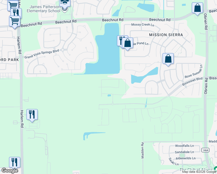 map of restaurants, bars, coffee shops, grocery stores, and more near 9122 Pecos Rose Lane in Richmond