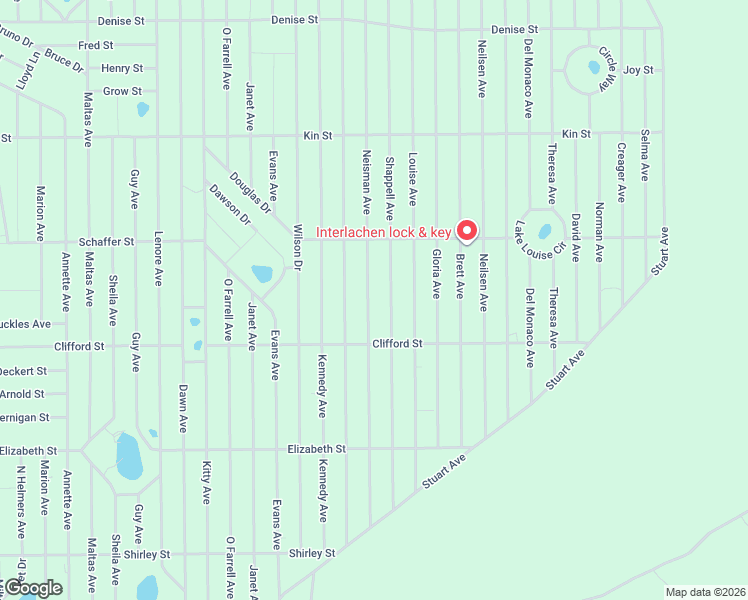 map of restaurants, bars, coffee shops, grocery stores, and more near 349 Neisman Avenue in Interlachen