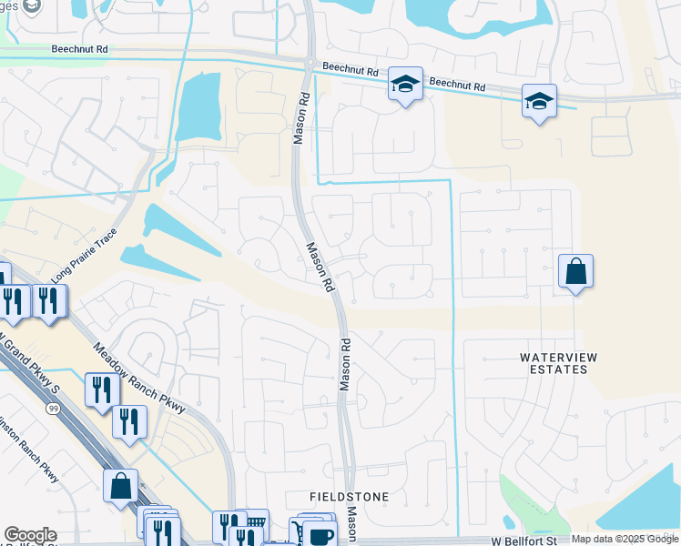 map of restaurants, bars, coffee shops, grocery stores, and more near Andorra Cliff Court in Richmond