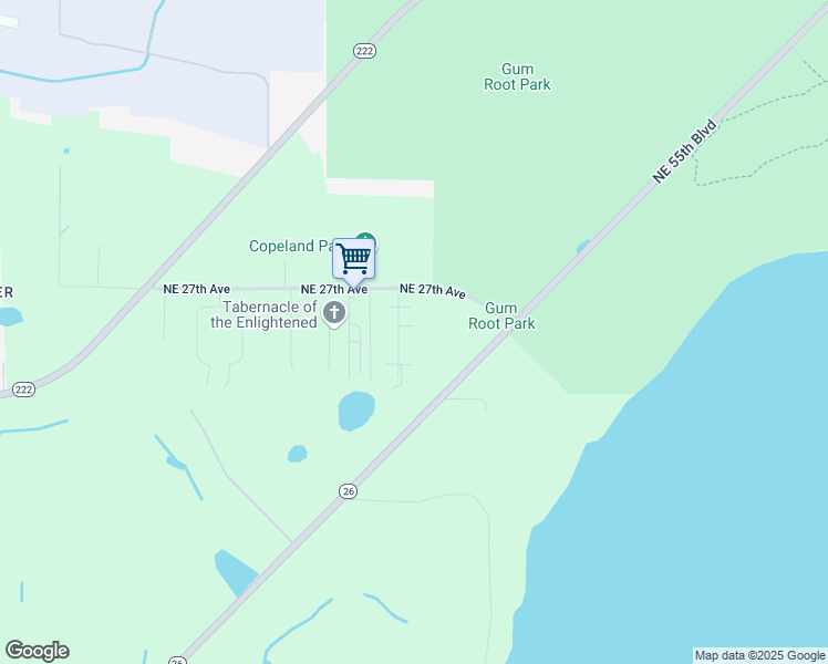 map of restaurants, bars, coffee shops, grocery stores, and more near 7215 Northeast 25th Place in Gainesville