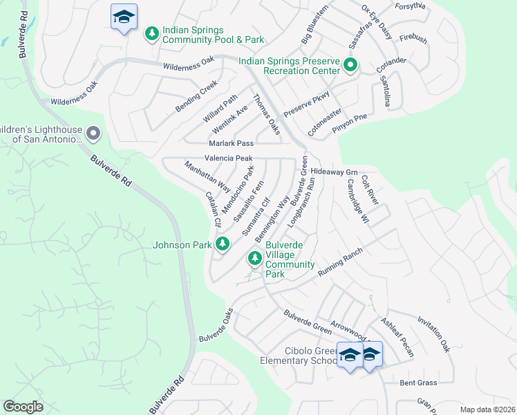 map of restaurants, bars, coffee shops, grocery stores, and more near 3703 Sumantra Cliff in San Antonio
