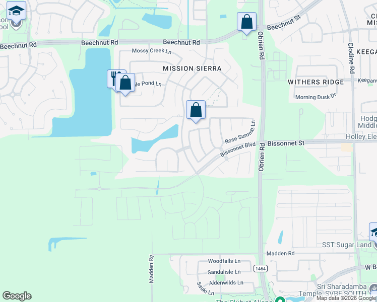 map of restaurants, bars, coffee shops, grocery stores, and more near 9406 Limestone Ranch Lane in Richmond