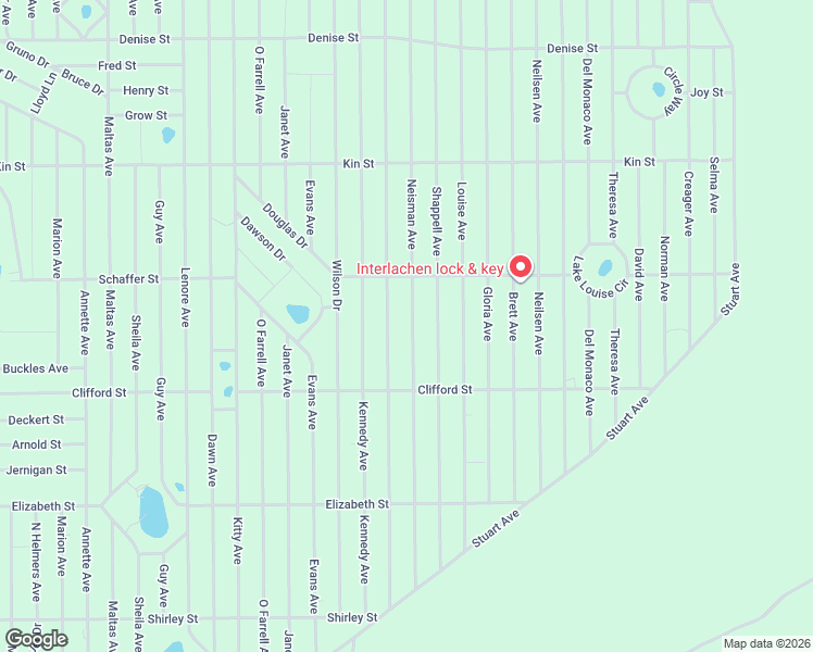 map of restaurants, bars, coffee shops, grocery stores, and more near 349 Neisman Avenue in Interlachen