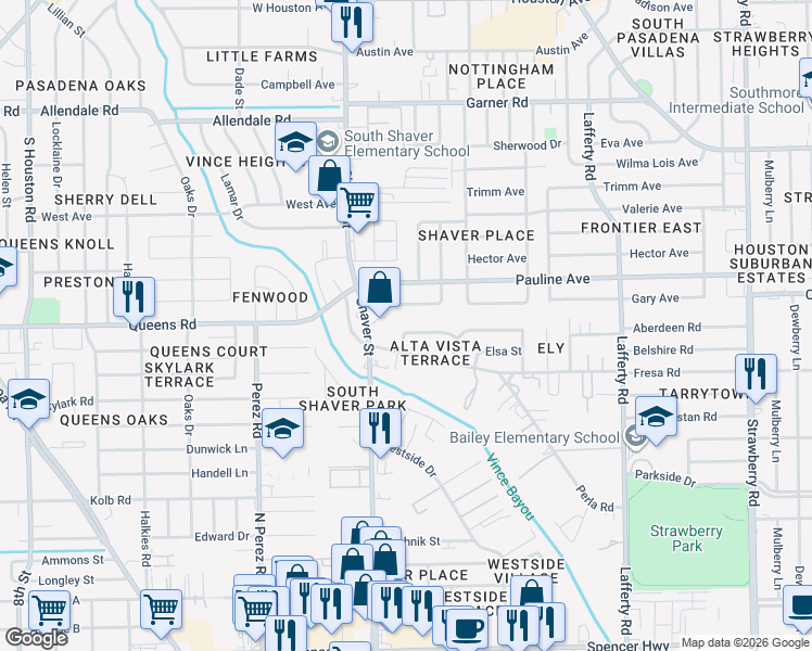 map of restaurants, bars, coffee shops, grocery stores, and more near 309 Alta Vista Dr in Pasadena