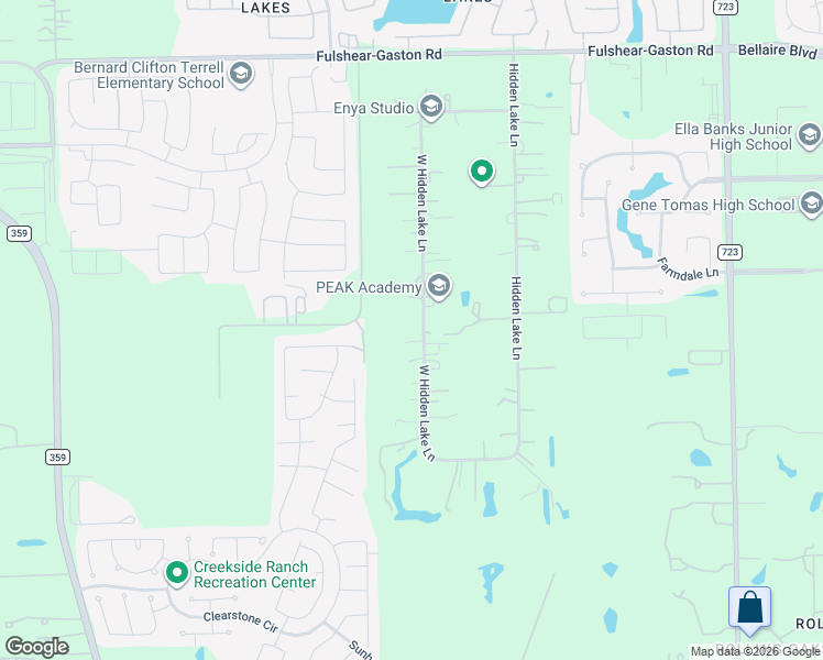 map of restaurants, bars, coffee shops, grocery stores, and more near 10319 West Hidden Lake Lane in Richmond