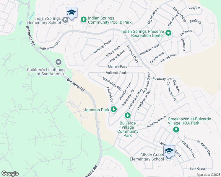 map of restaurants, bars, coffee shops, grocery stores, and more near 25002 Catalan Cliff in San Antonio