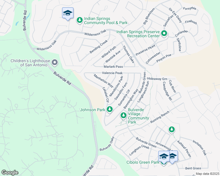 map of restaurants, bars, coffee shops, grocery stores, and more near 3514 Ashland Cliff in San Antonio