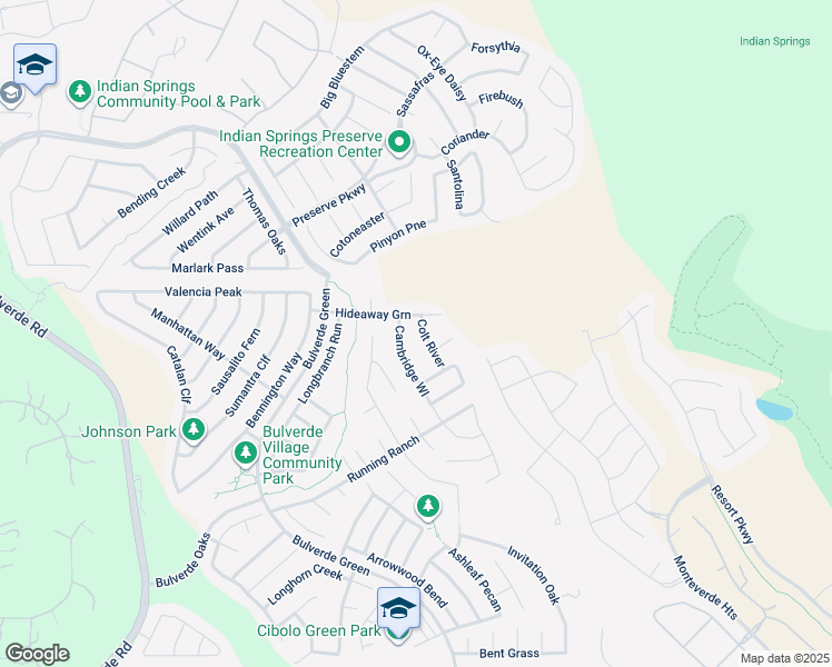 map of restaurants, bars, coffee shops, grocery stores, and more near 25339 Colt River in San Antonio