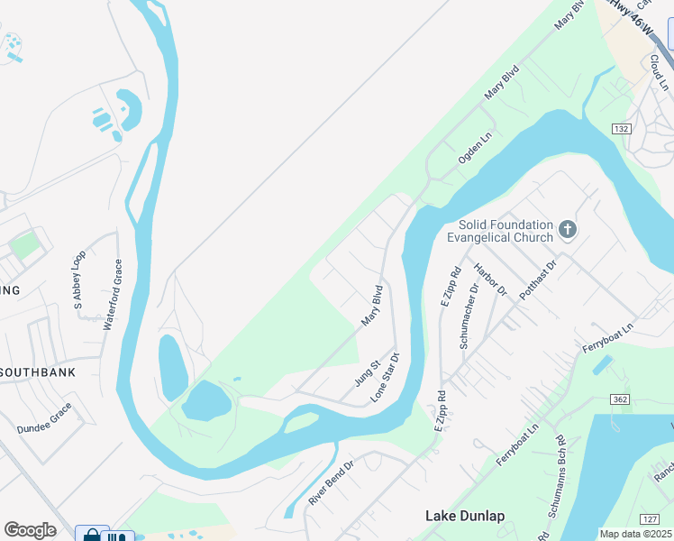 map of restaurants, bars, coffee shops, grocery stores, and more near 7 Broken Ski Circle in New Braunfels