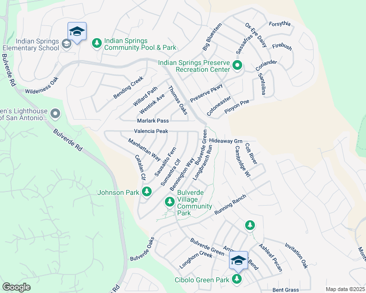 map of restaurants, bars, coffee shops, grocery stores, and more near 3827 Sumantra Cliff in San Antonio