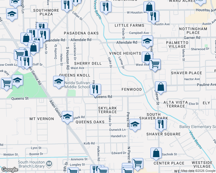 map of restaurants, bars, coffee shops, grocery stores, and more near 703 Oriole Ln in Pasadena