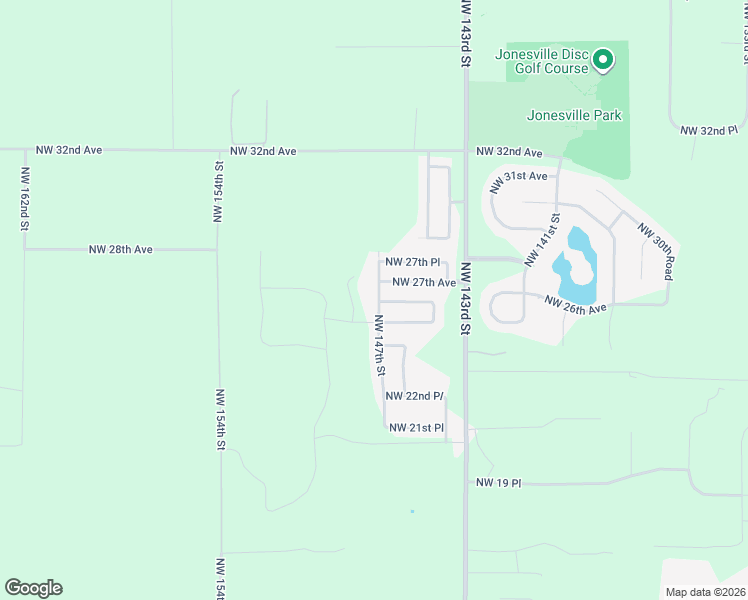 map of restaurants, bars, coffee shops, grocery stores, and more near 2602 Northwest 147th Street in Newberry