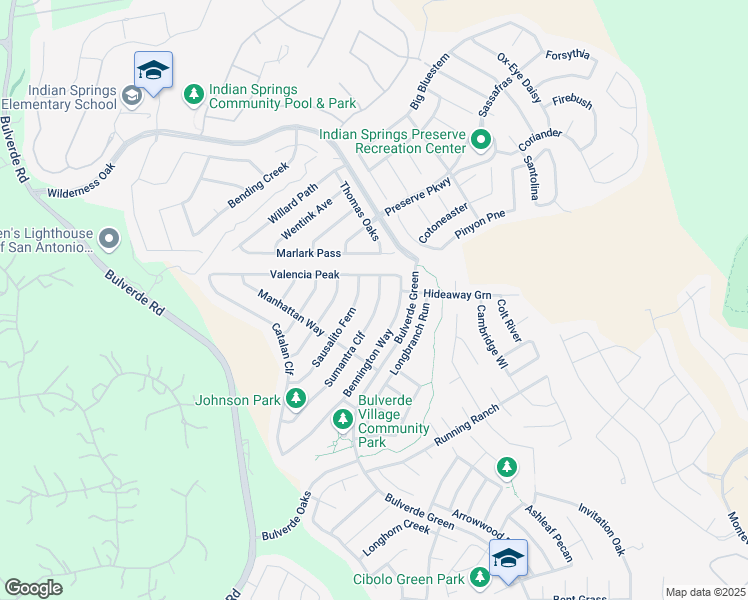 map of restaurants, bars, coffee shops, grocery stores, and more near 3827 Sumantra Cliff in San Antonio