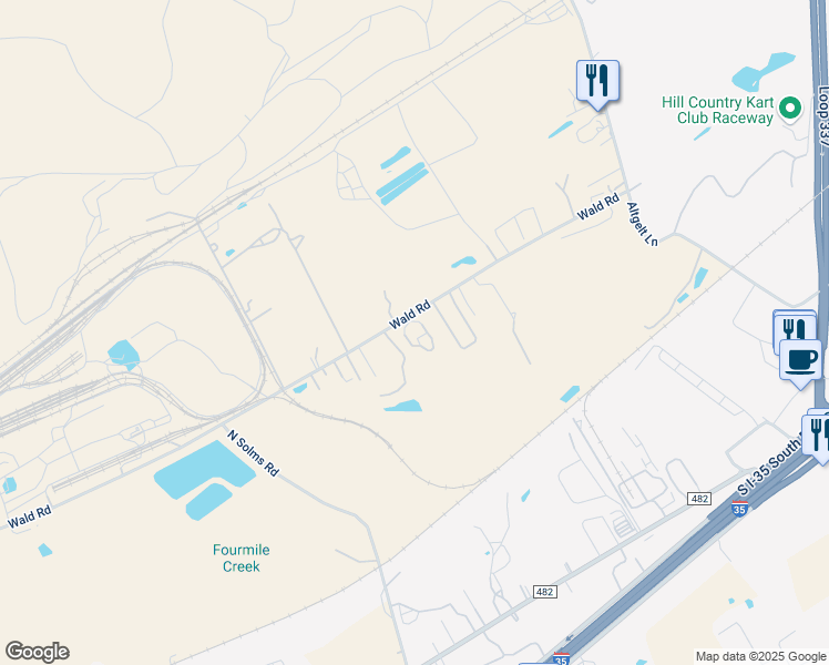 map of restaurants, bars, coffee shops, grocery stores, and more near 1993 Wald Road in New Braunfels
