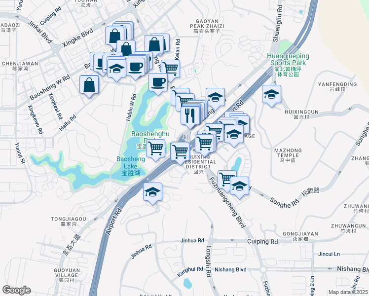 map of restaurants, bars, coffee shops, grocery stores, and more near in 