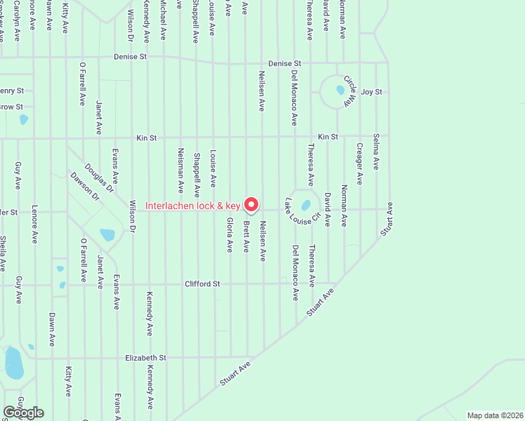 map of restaurants, bars, coffee shops, grocery stores, and more near 230 Neilsen Avenue in Interlachen