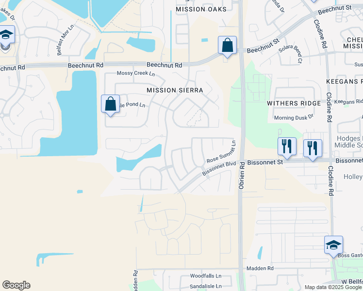 map of restaurants, bars, coffee shops, grocery stores, and more near 17818 Royal Breccia Lane in Richmond