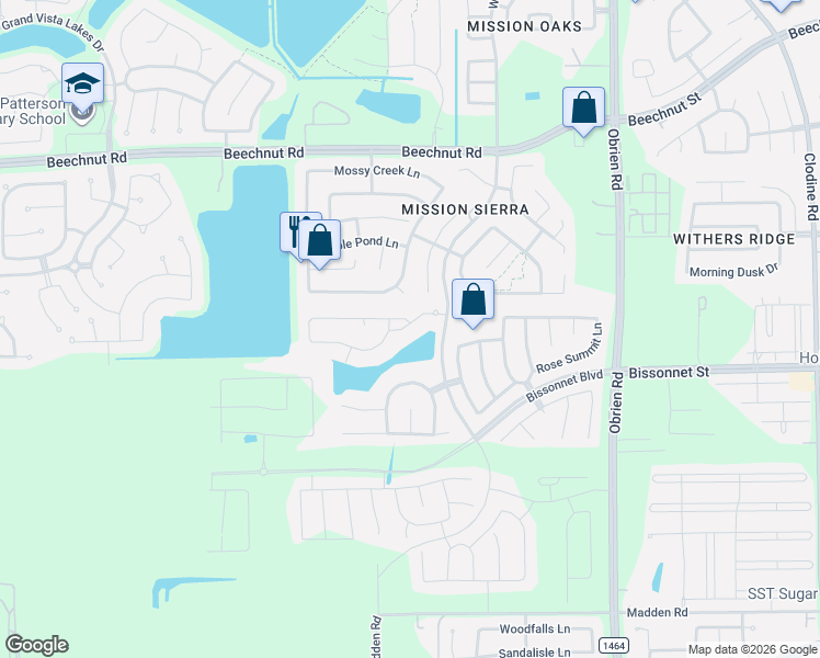 map of restaurants, bars, coffee shops, grocery stores, and more near 18003 Dalton Shadow Lane in Richmond