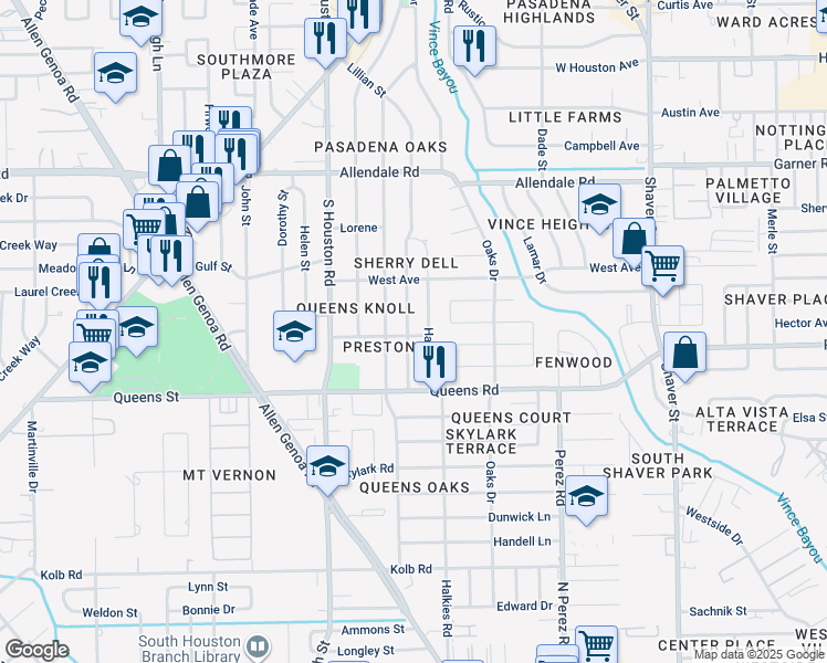 map of restaurants, bars, coffee shops, grocery stores, and more near 2215 Lillian Street in Pasadena
