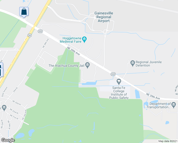 map of restaurants, bars, coffee shops, grocery stores, and more near 3333 Northeast 39th Avenue in Gainesville