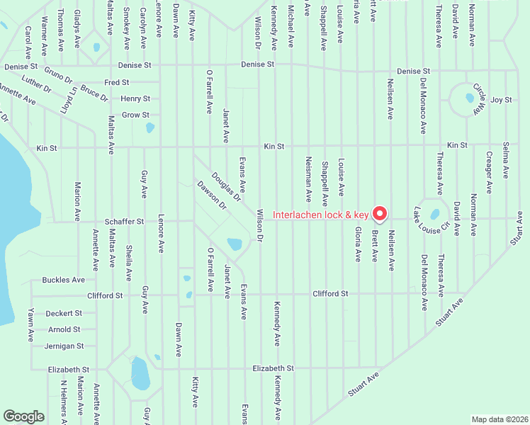 map of restaurants, bars, coffee shops, grocery stores, and more near 400 Wilson Drive in Interlachen