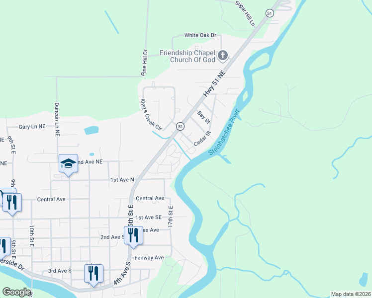 map of restaurants, bars, coffee shops, grocery stores, and more near in Steinhatchee