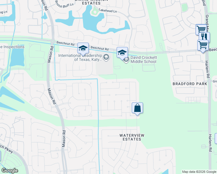 map of restaurants, bars, coffee shops, grocery stores, and more near 20102 Buckeye Pass in Richmond
