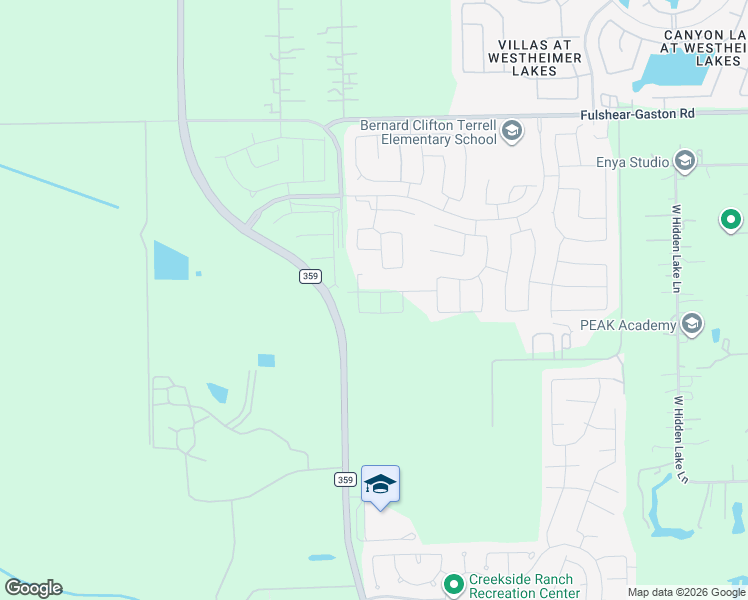 map of restaurants, bars, coffee shops, grocery stores, and more near 10552-10584 Farm to Market 359 in Richmond
