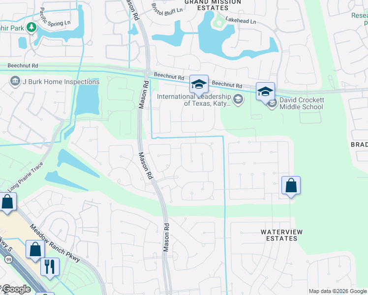 map of restaurants, bars, coffee shops, grocery stores, and more near 20306 Andorra Point Trace in Richmond