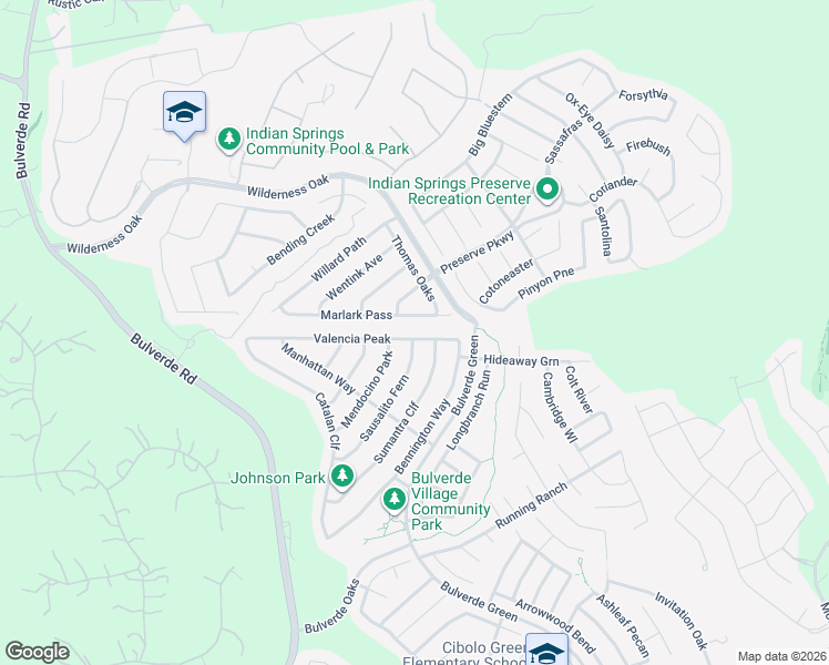 map of restaurants, bars, coffee shops, grocery stores, and more near 3827 Valencia Peak in San Antonio