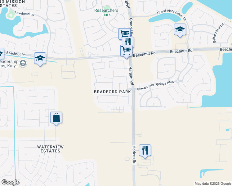map of restaurants, bars, coffee shops, grocery stores, and more near 9107 Grand Villa Lane in Richmond