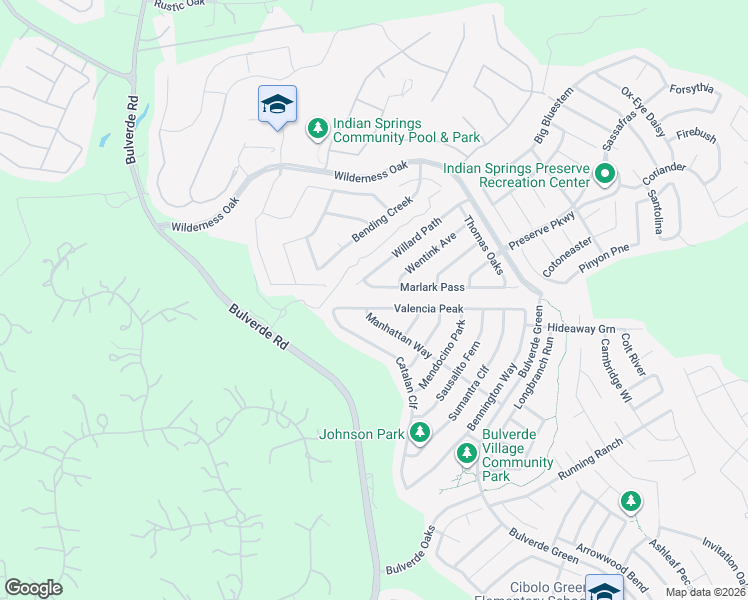 map of restaurants, bars, coffee shops, grocery stores, and more near 3326 Marlark Pass in San Antonio