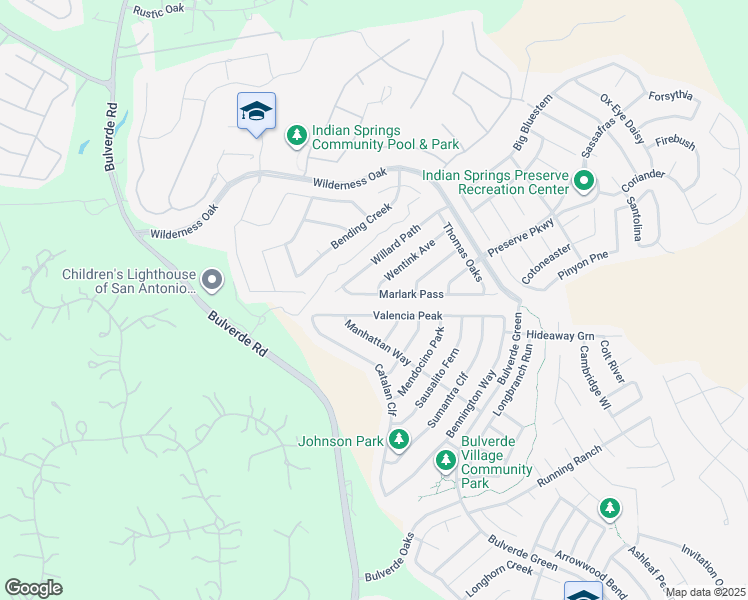 map of restaurants, bars, coffee shops, grocery stores, and more near 3330 Marlark Pass in San Antonio