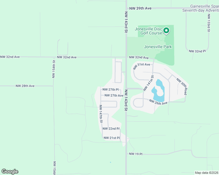 map of restaurants, bars, coffee shops, grocery stores, and more near 14570 Northwest 27th Place in Newberry