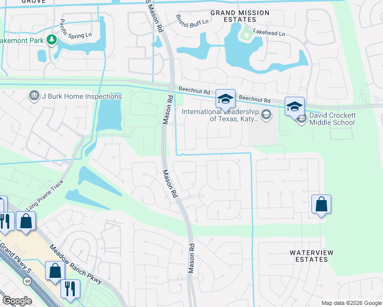 map of restaurants, bars, coffee shops, grocery stores, and more near 20430 Alpine Meadow Place in Richmond