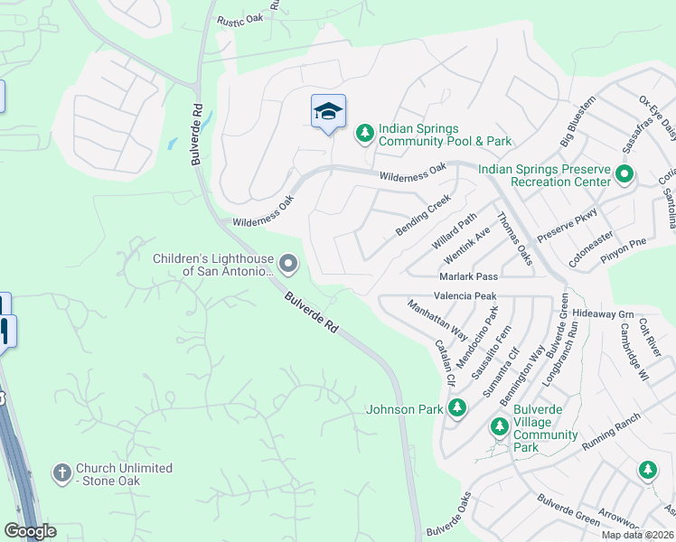 map of restaurants, bars, coffee shops, grocery stores, and more near 3114 Flowing Creek in San Antonio
