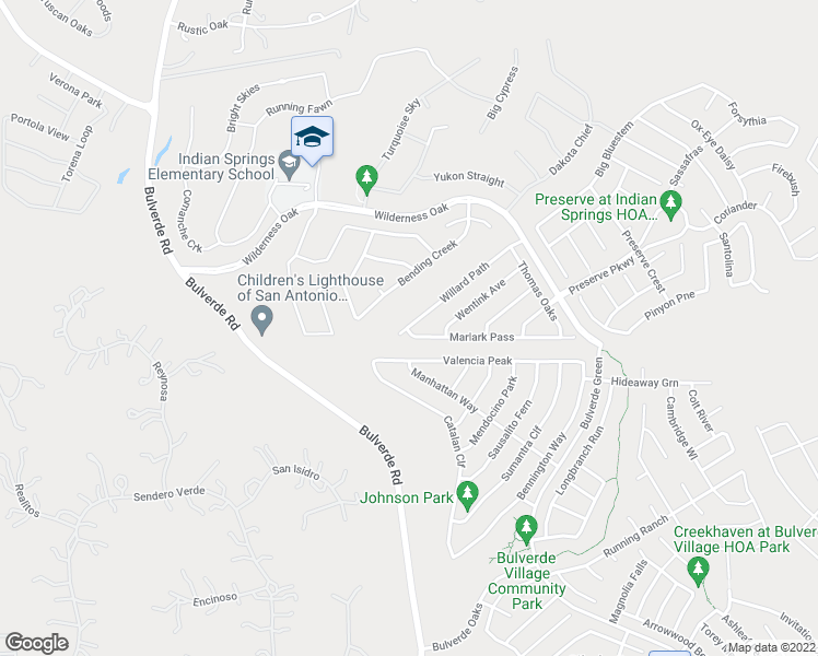 map of restaurants, bars, coffee shops, grocery stores, and more near 25506 Willard Path in San Antonio