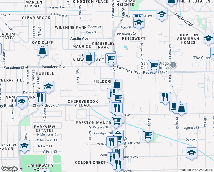 map of restaurants, bars, coffee shops, grocery stores, and more near 2718 Yale Street in Pasadena