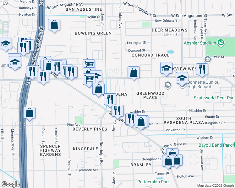 map of restaurants, bars, coffee shops, grocery stores, and more near 2111 Catalina Avenue in Pasadena