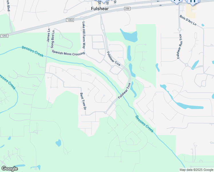 map of restaurants, bars, coffee shops, grocery stores, and more near 30430 Watershed Way in Fulshear