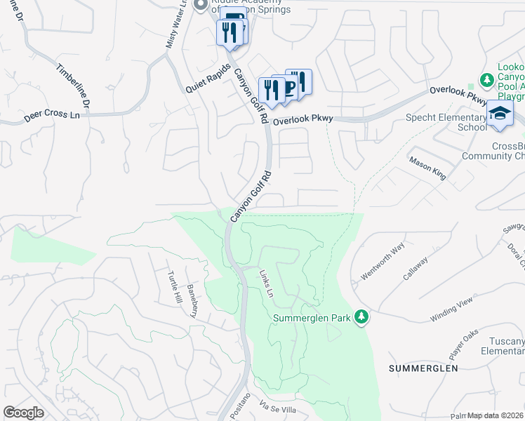 map of restaurants, bars, coffee shops, grocery stores, and more near 25527 Tranquil Rim in San Antonio