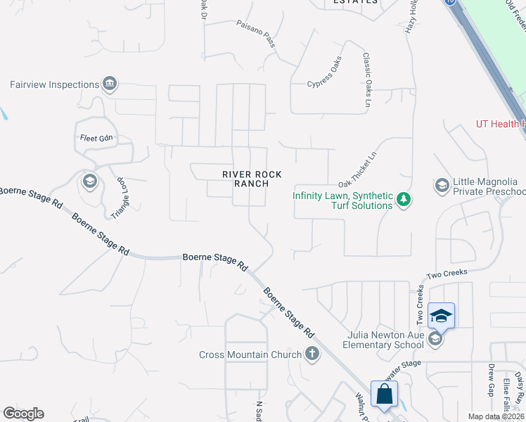 map of restaurants, bars, coffee shops, grocery stores, and more near 25507 Painted Rock in San Antonio