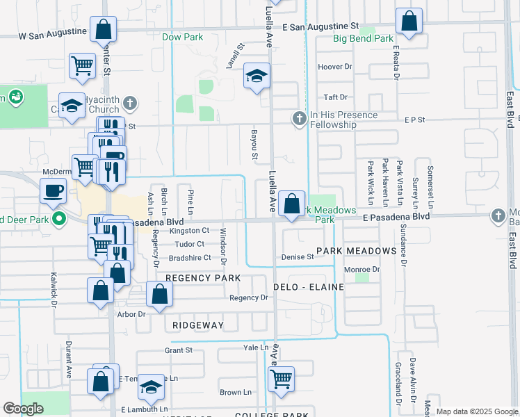 map of restaurants, bars, coffee shops, grocery stores, and more near 3510 Knob Hill Street in Deer Park
