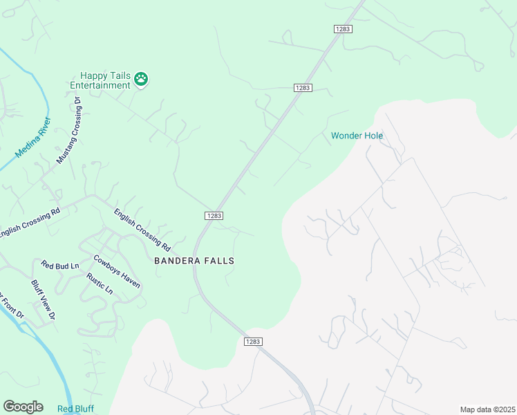 map of restaurants, bars, coffee shops, grocery stores, and more near 3425 Farm to Market Road 1283 in Pipe Creek