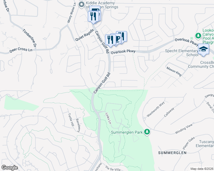 map of restaurants, bars, coffee shops, grocery stores, and more near 25527 Tranquil Rim in San Antonio